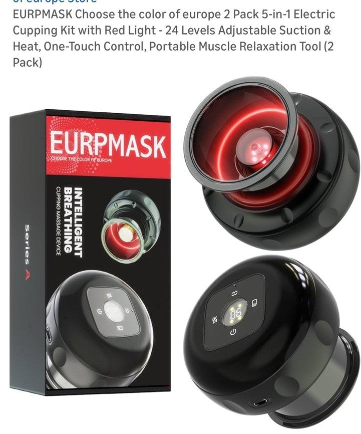 Electric Cupping Therapy Kit 5-in-1 with Red Light for Massage & Pain Relief
