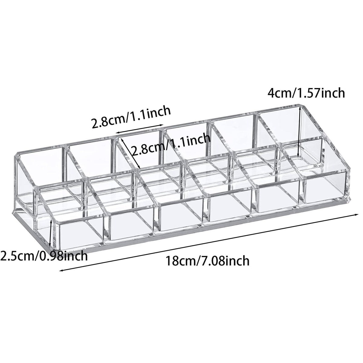 Acrylic Lipstick Organizer 12 Slots Makeup Storage Display Case