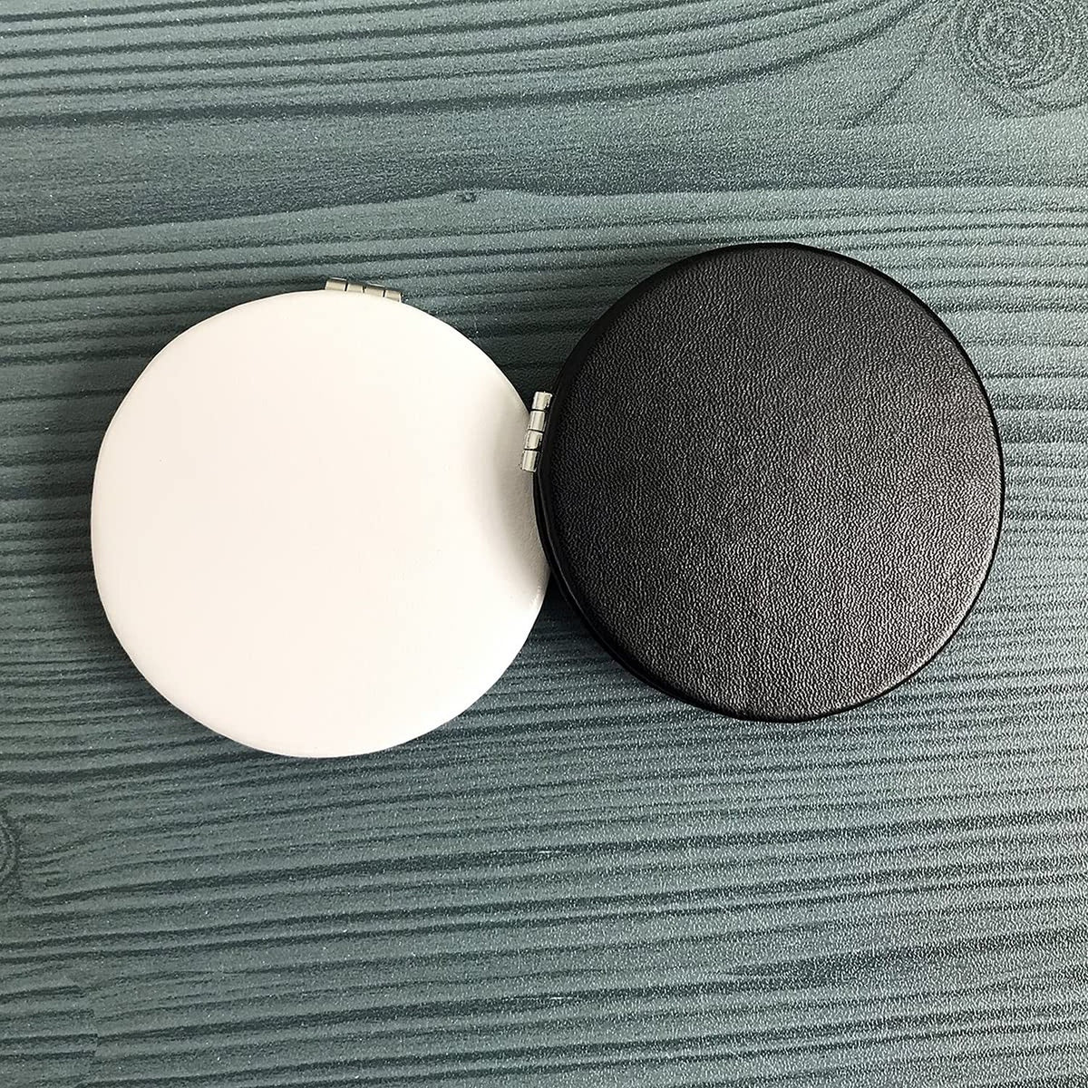 Double-Sided Makeup Mirror, 3.2" Round Folding Tabletop Mirror - Magnifying & Normal Sides
