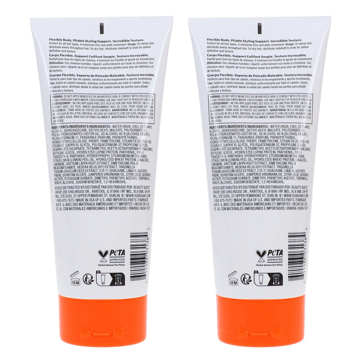 Rusk Wired Styling Cream 6 oz - 2 Pack for Flexible Hair Texture & Shine