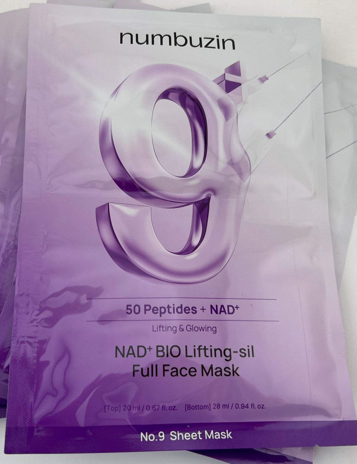 Numbuzin No.9 NAD+ BIO Lifting Sheet Masks, 6 Pack