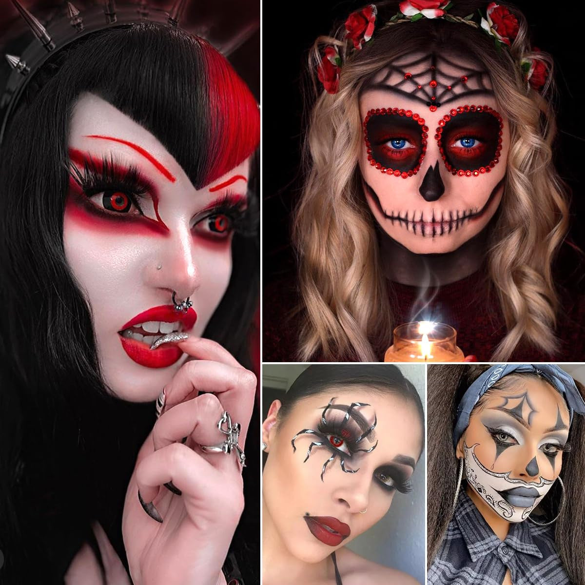 Goth Eyeshadow Palette Vampire Blood Red & Black Smoky Makeup