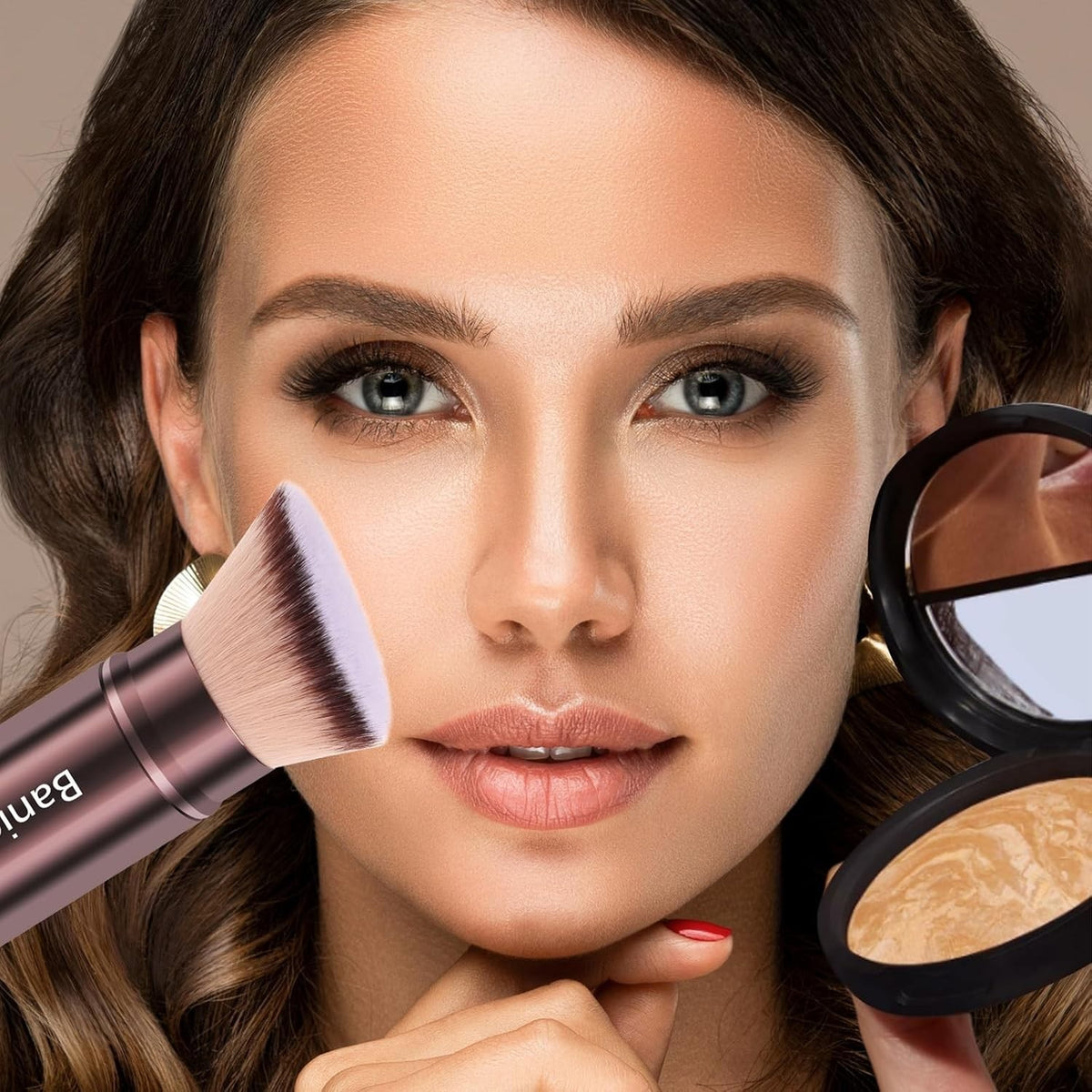 Retractable Makeup Brush with Soft Bristles for Liquid & Powder Application