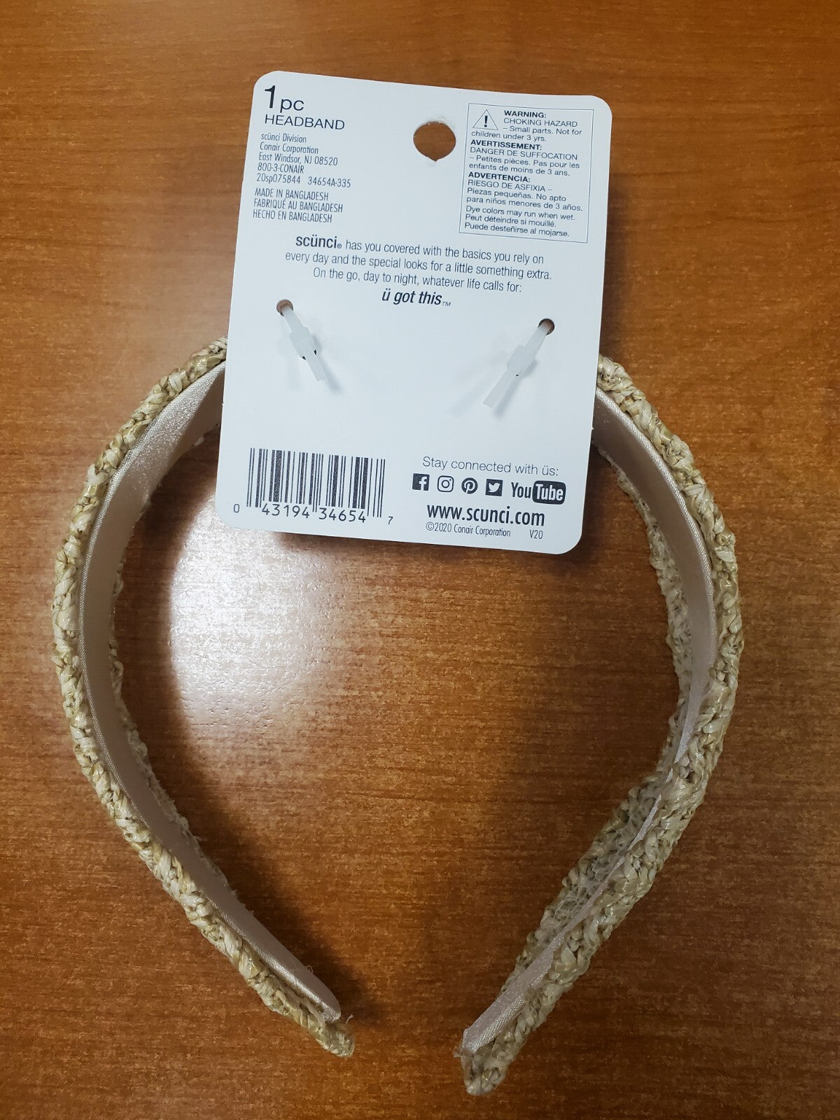 4 Pack: Scünci Ali Fedotowsky Bohemian Khaki Straw Headband