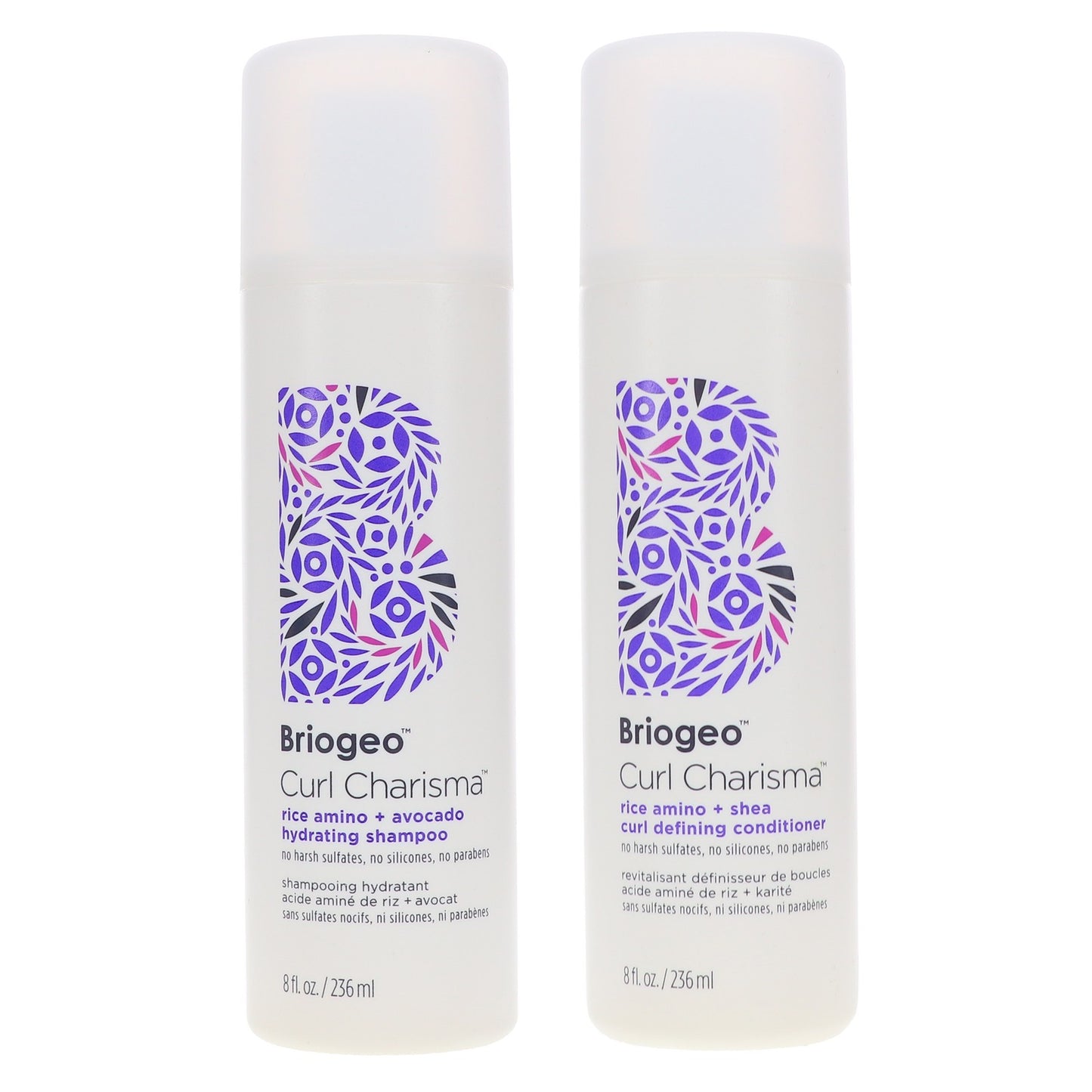 Hydrating Shampoo & Conditioner Set for Curly Hair - Rice Amino & Avocado 8 oz