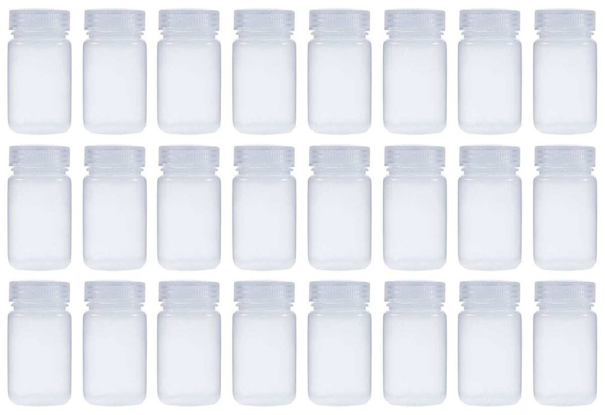 125ML Wide Mouth Plastic Reagent Bottles Pack of 24 with Leak-Proof Caps
