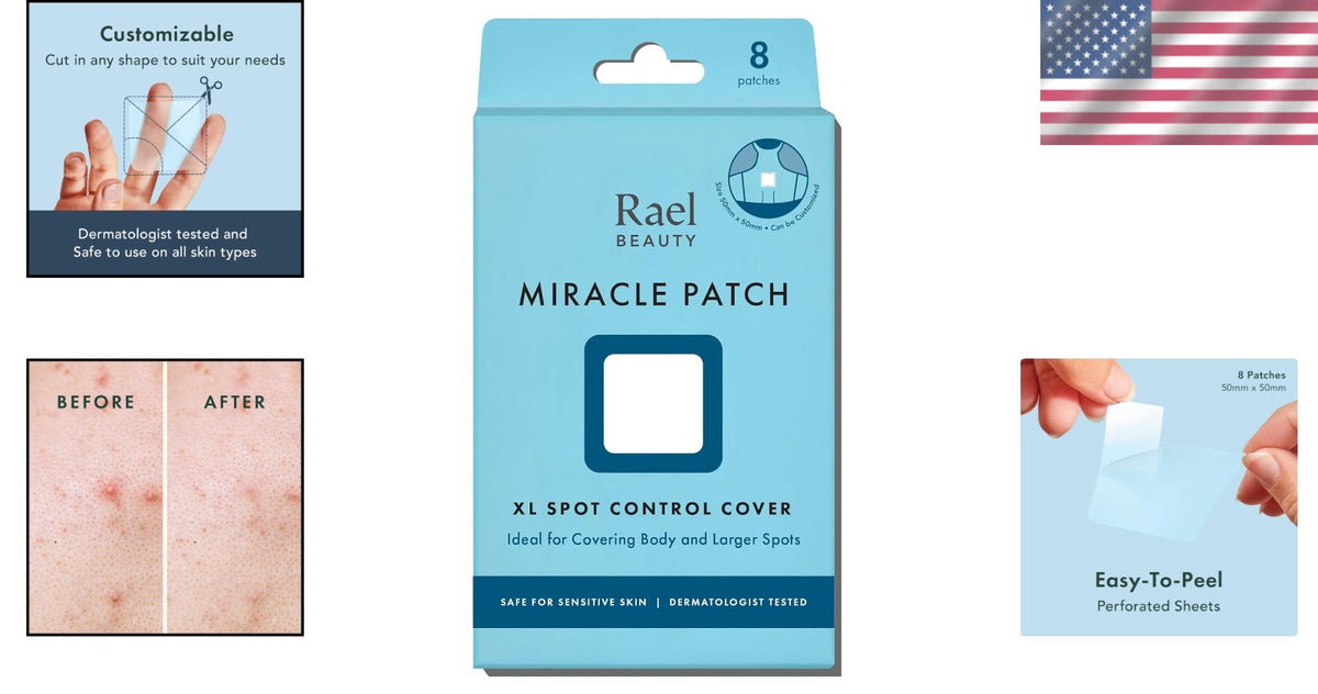 Large Hydrocolloid Pimple Patches - 50mm Absorbent Blemish Cover for Face & Body