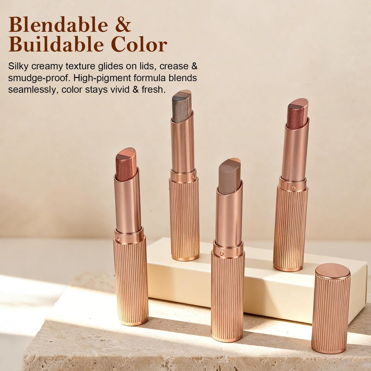 3-in-1 Gradient Shimmer Eyeshadow Stick Set - High Pigment, Blendable Eye Makeup