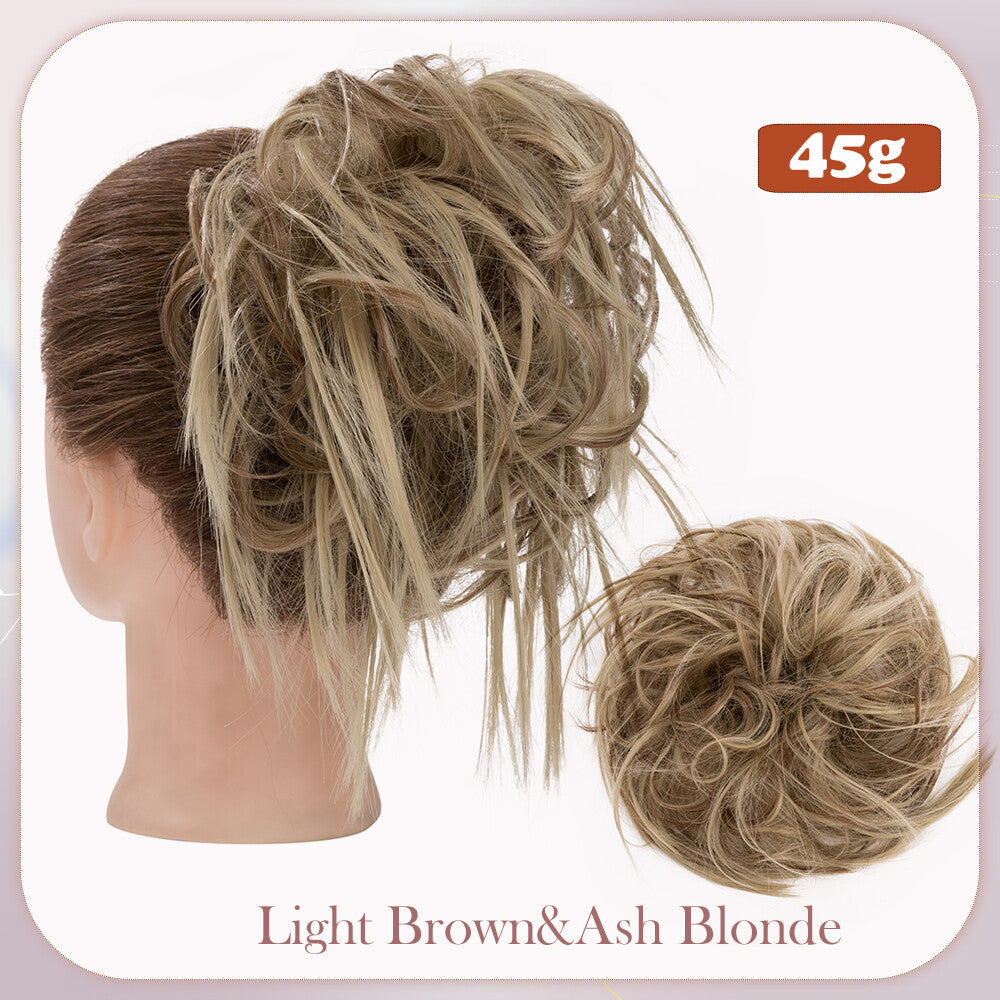Large Messy Bun Hair Extension Wrap - Thick, Natural Look, Adjustable Updo