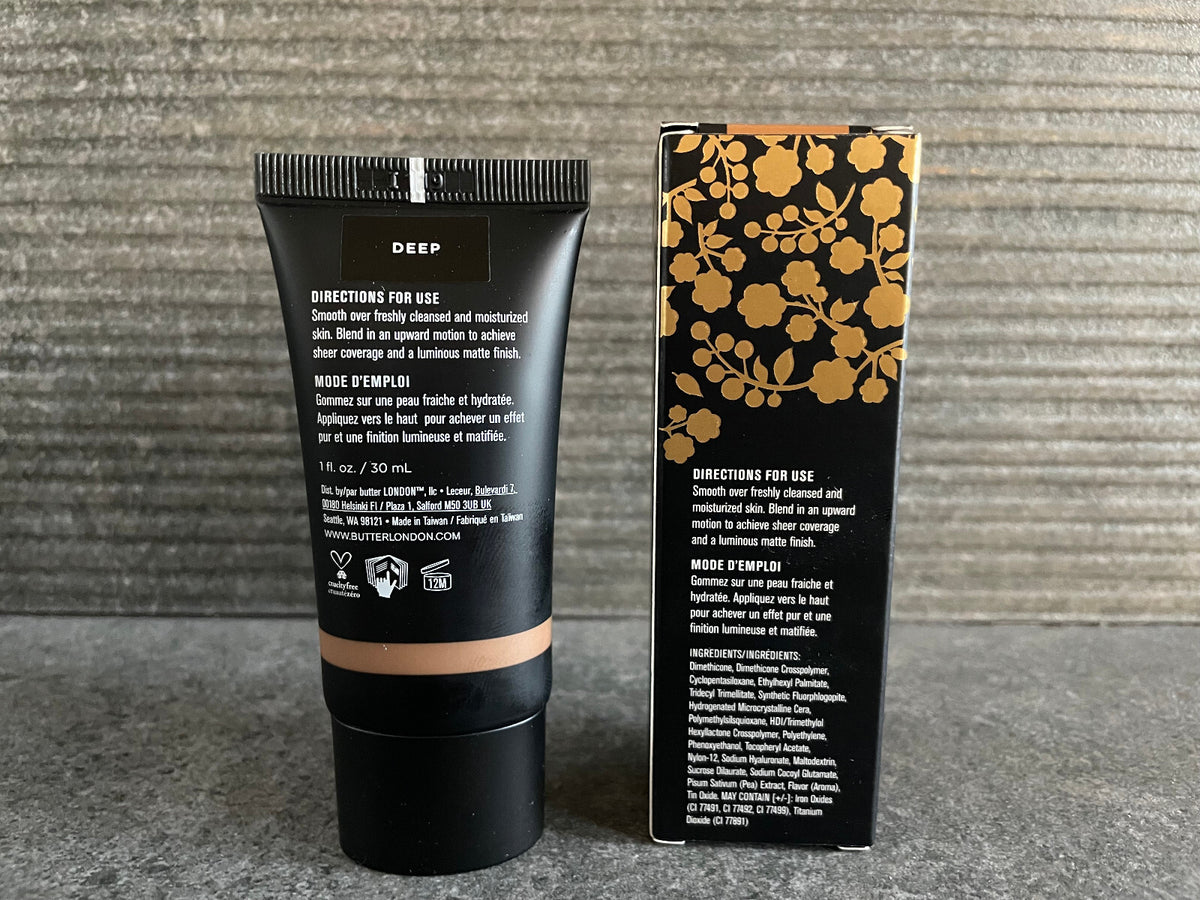 Butter London LumiMatte Blurring Skin Tint Deep 1 oz. - Sheer Matte Finish