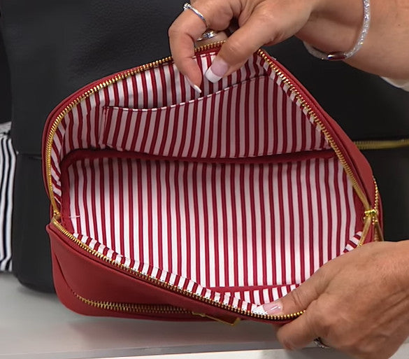 Genuine Leather Travel Case with Secret Compartment - Blush