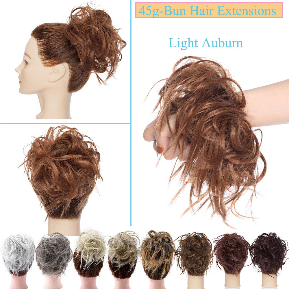 Large Messy Bun Hair Extension - Voluminous Synthetic Ponytail Wrap