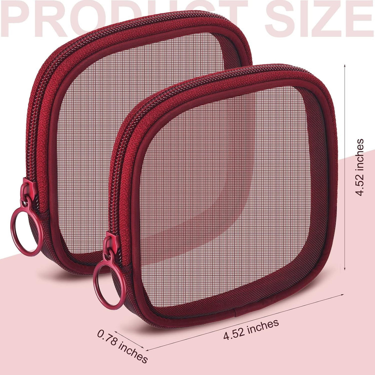Mesh Makeup Bag Travel Toiletry Organizer Pouch - 4 Pack