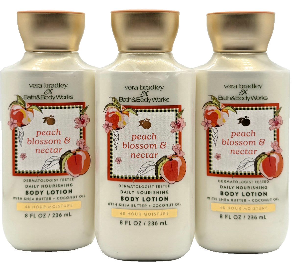 Bath & Body Works Peach Blossom Body Lotion 8 oz (3-Pack)