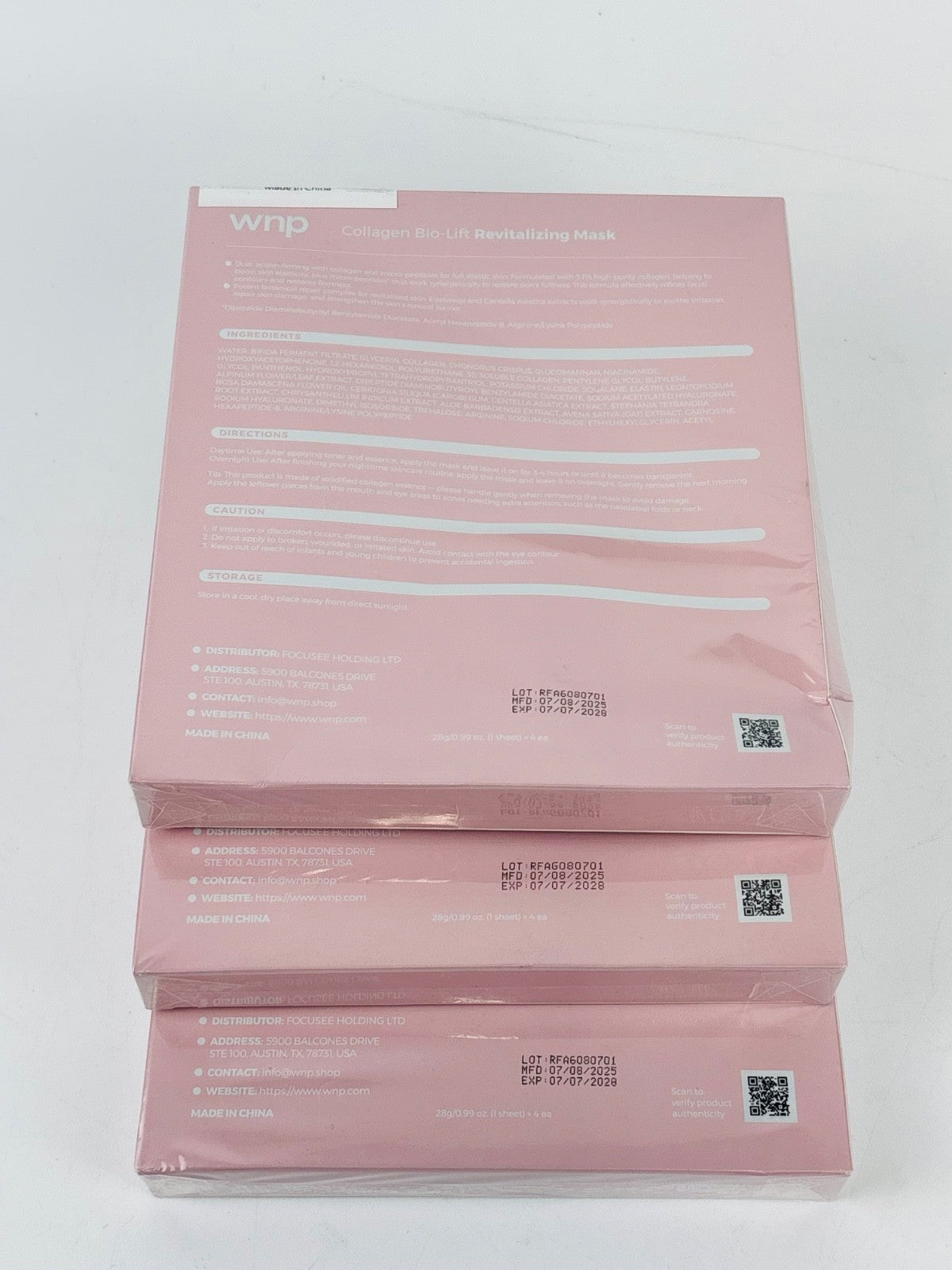 6D Bionic Collagen Bio-Gel Overnight Face Mask - 3 Pack