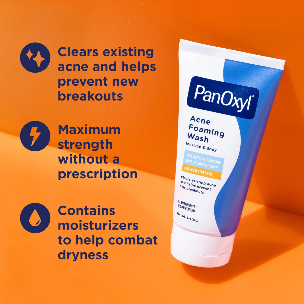 Acne Foaming Wash 10% Benzoyl Peroxide Maximum Strength