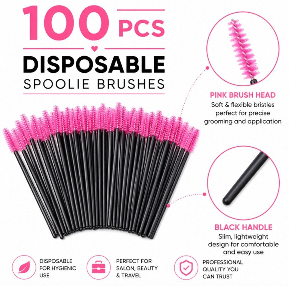 Disposable Mascara Wands Set - 100 Pcs Eyelash & Brow Applicators