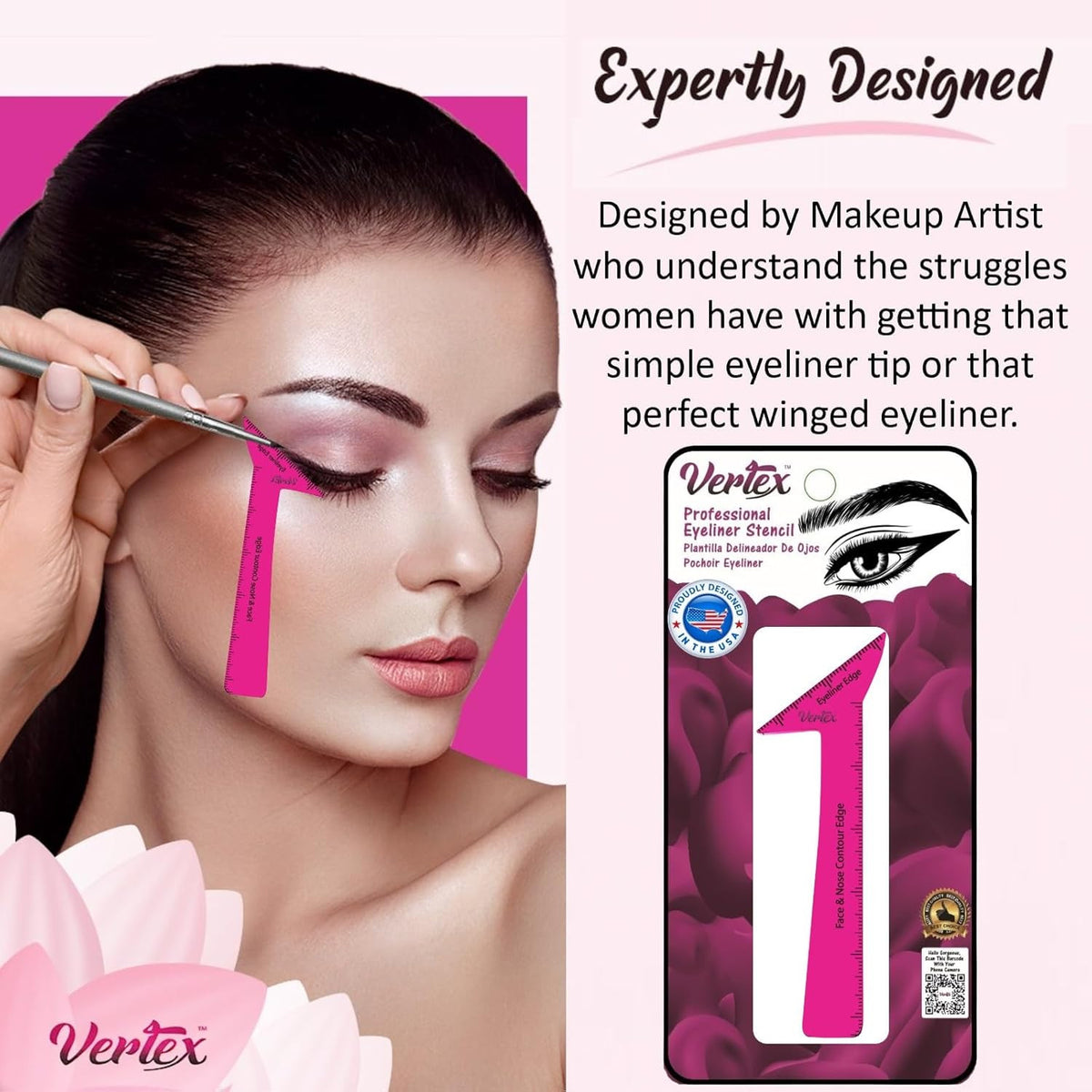 Waterproof Eyeliner Stencils Pencil Brush for Precise Makeup Application