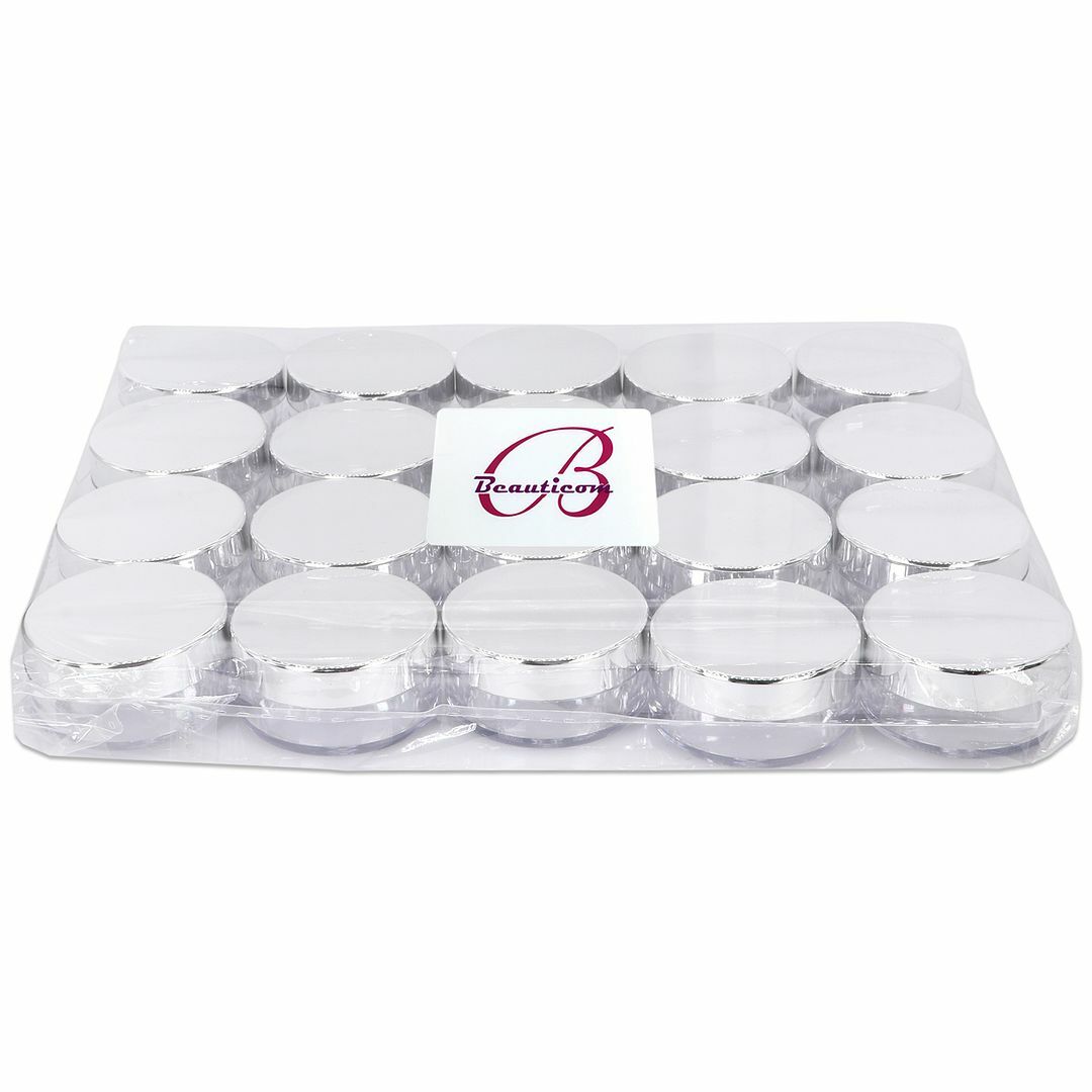 40 Pcs Cosmetic Sample Jars with Silver Lids - 10g/10ml Reusable Container Set