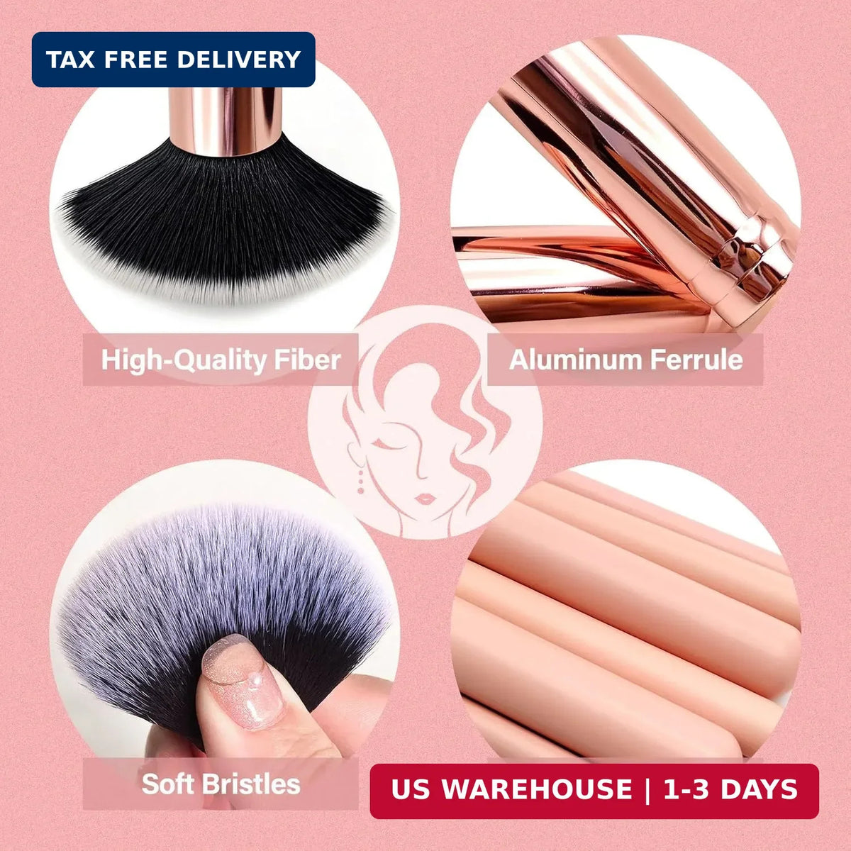 Professional Makeup Brush Set 26 Pcs with Sponges & Puffs - Flawless Finish