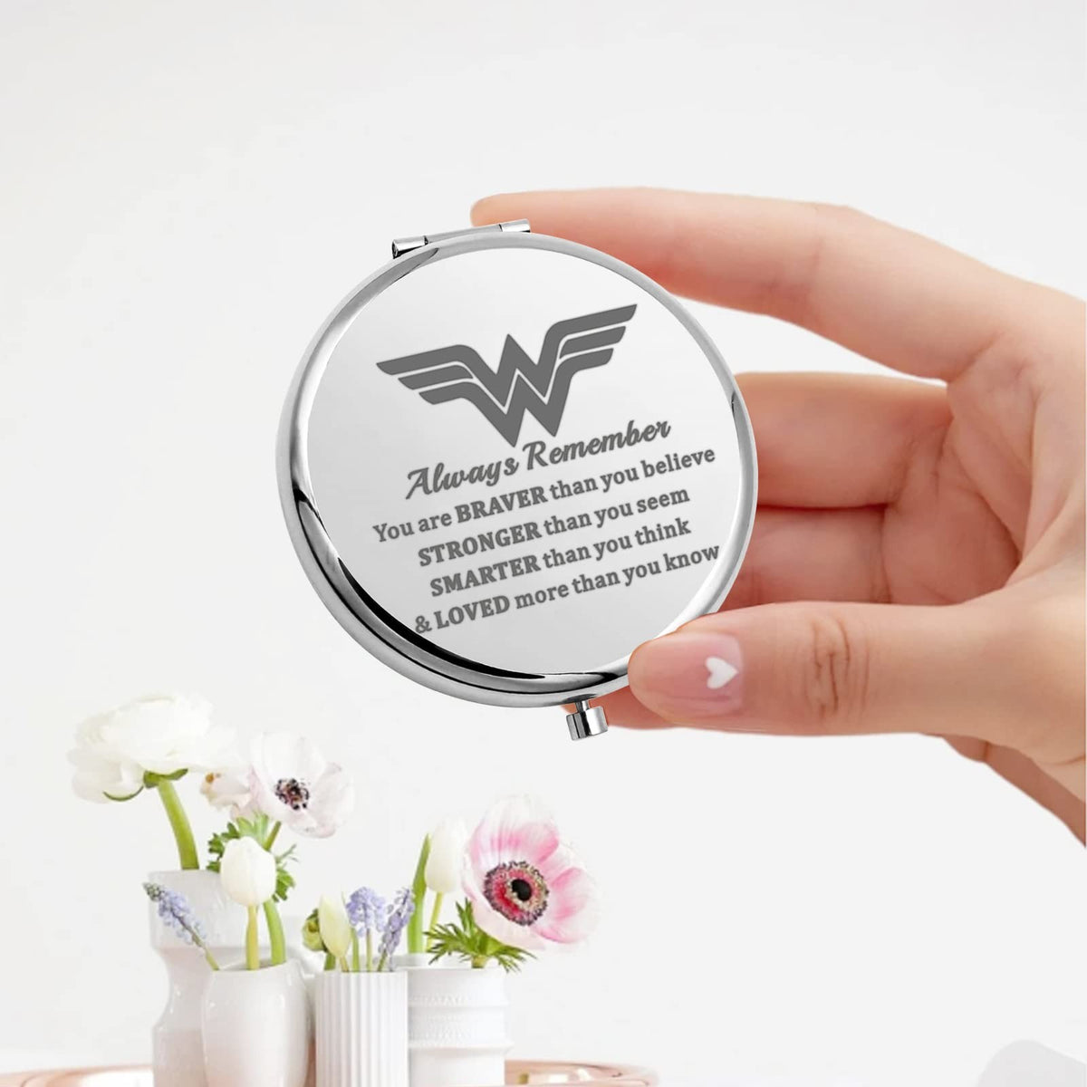 Pocket Mirror with Magnifying Glass - Heroine Gift for Diana Fans