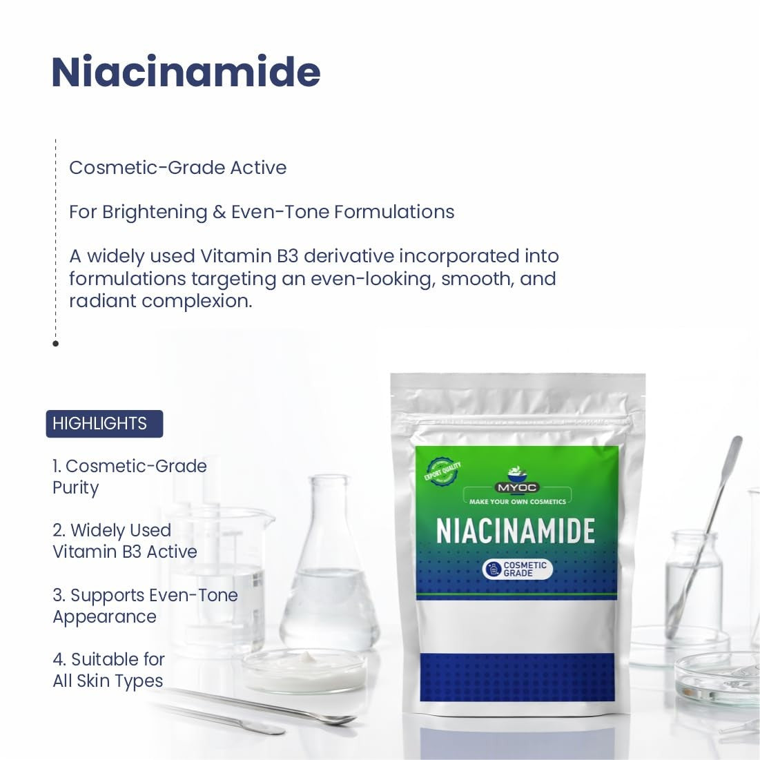 Niacinamide Powder Cosmetic Grade for DIY Skincare Formulations 3.9 oz