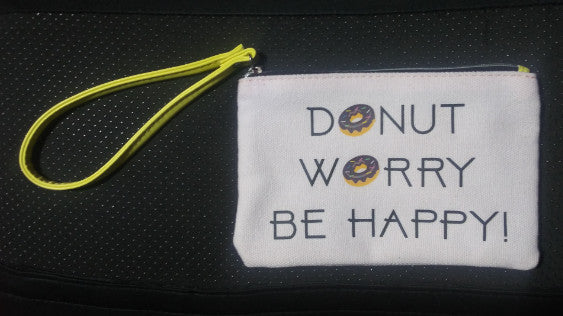Donut Theme Clear Zippered Makeup & Pencil Bag Set - Cute Utility Bags