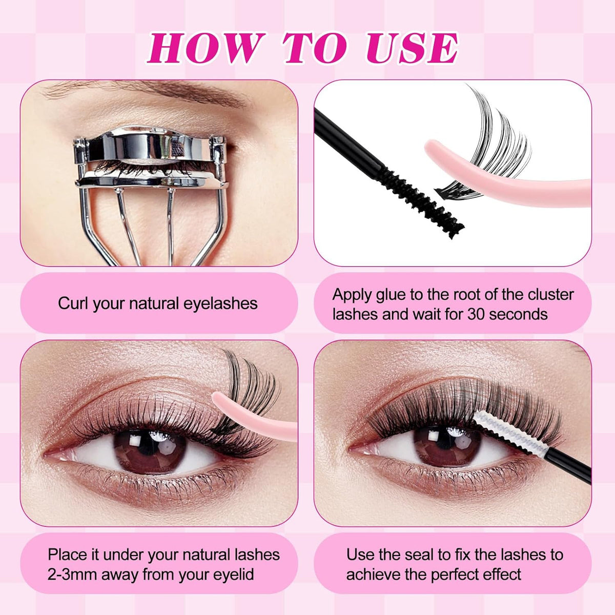 Individual Lash Clusters 280PCS D Curl Eyelash Extensions for DIY & Beginners