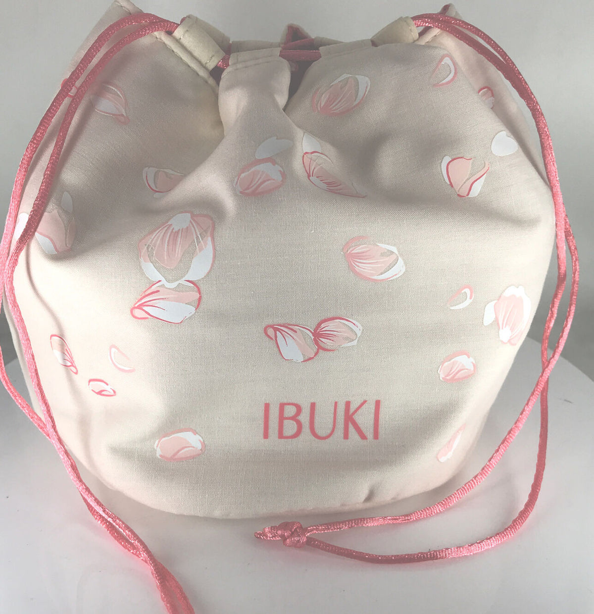 Beige Drawstring Cosmetic Bag - Travel & Makeup Organizer