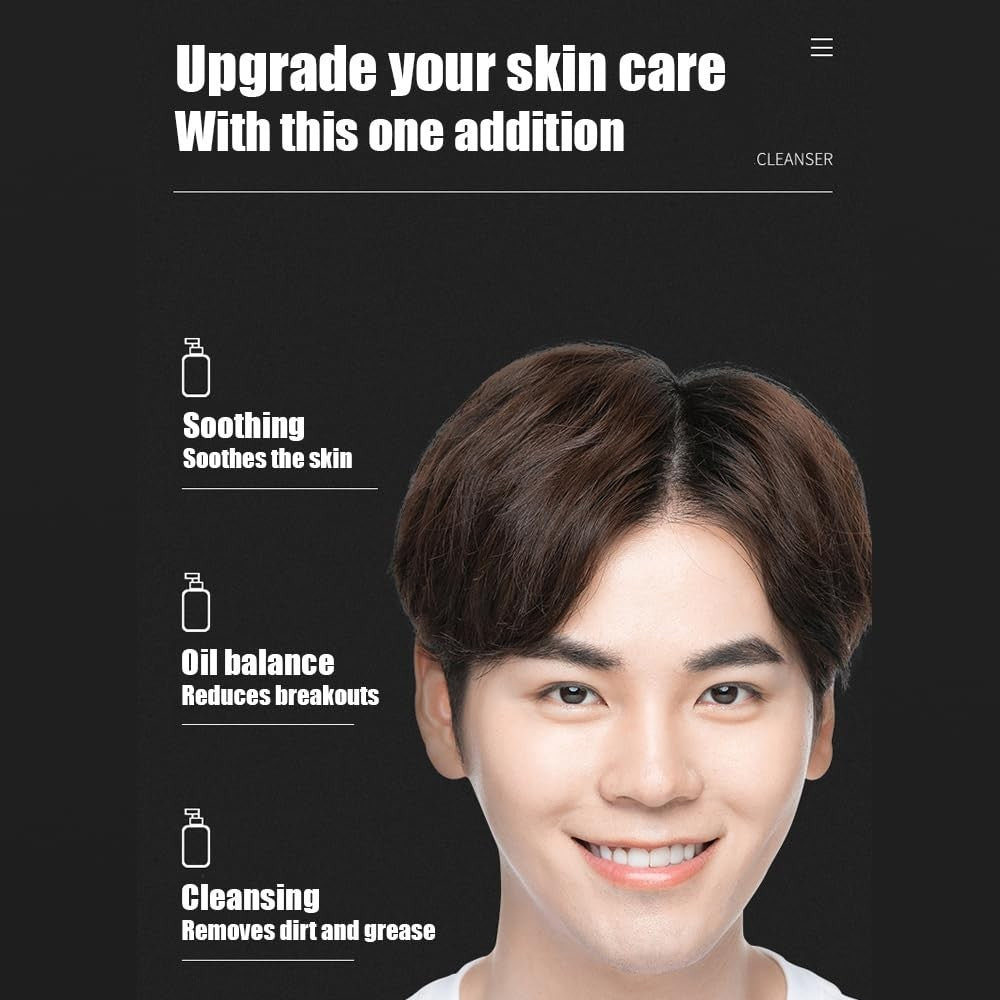 Men's Volcanic Mud Facial Cleanser Foam for Oily & Acne-Prone Skin - 168g