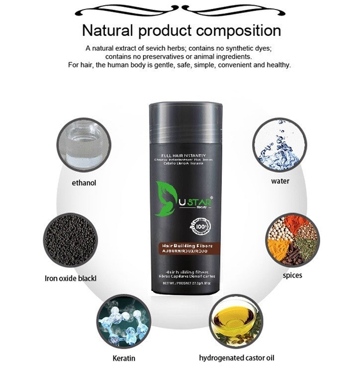 Hair Loss Concealer Auburn Ustar Fibers 0.97oz FREE SHIPPING