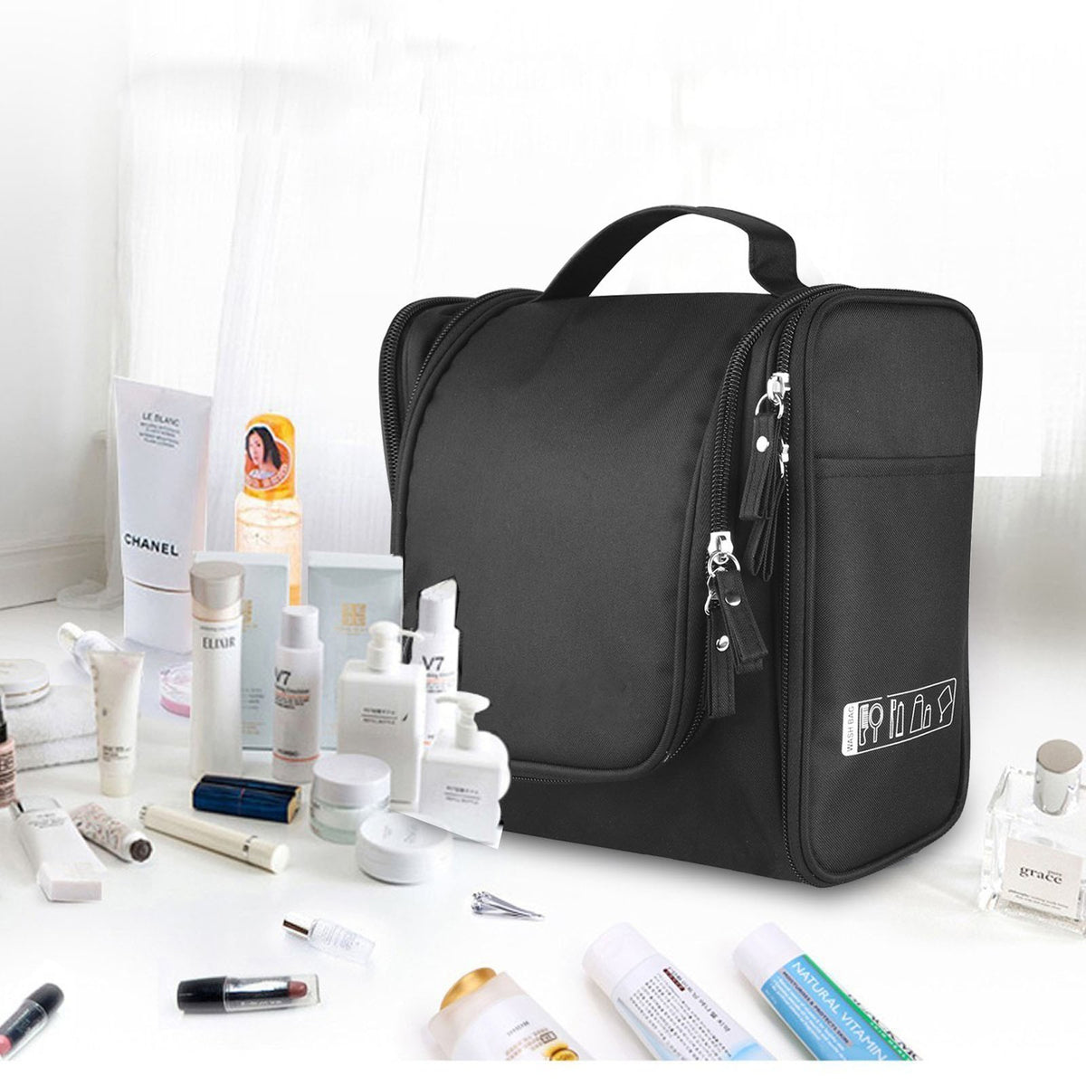 Travel Hanging Toiletry Bag Organizer with Multiple Compartments