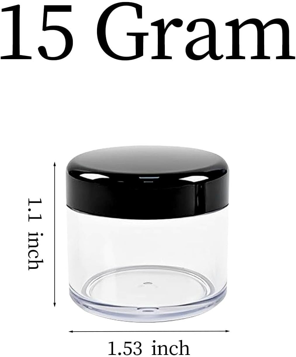 24Pcs Travel Cosmetic Containers 15ml Refillable Clear Plastic Jars for Beauty & Skincare