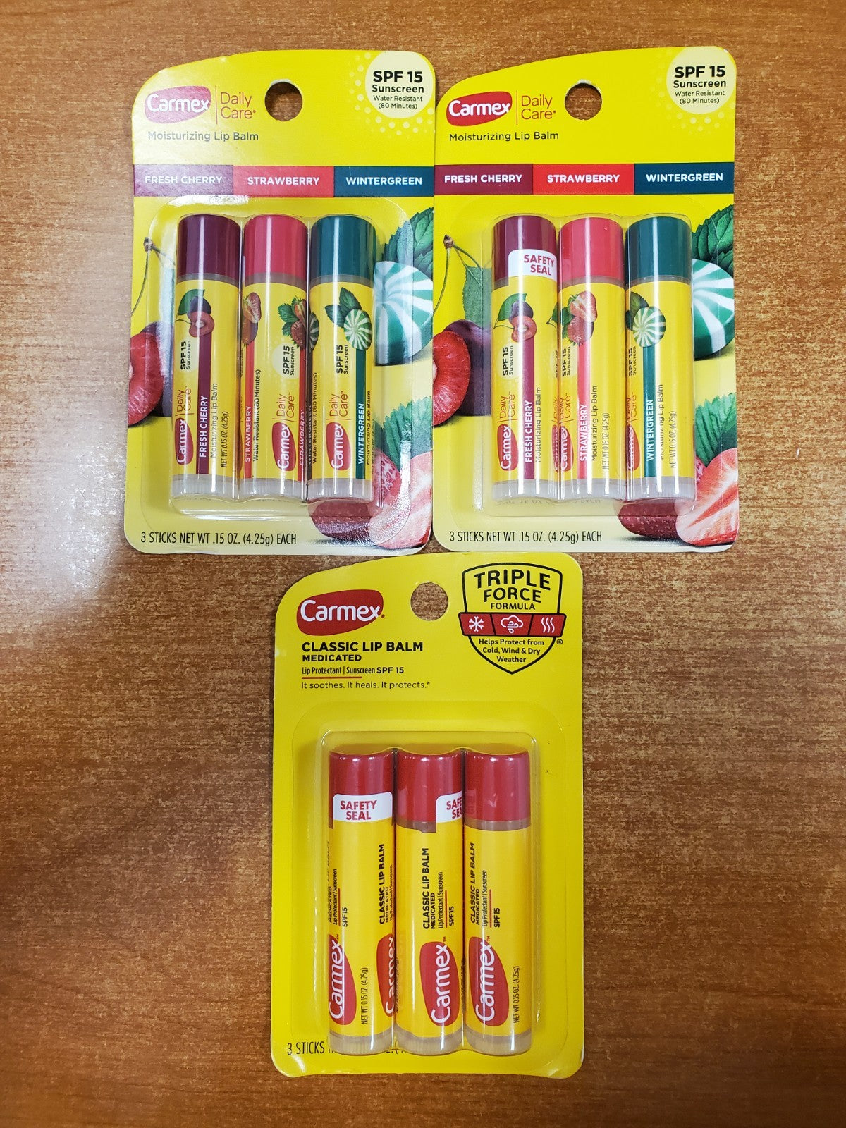 Carmex Lip Balm Set - Original & Variety Pack, Medicated Moisturizer, 3 Sets of 3