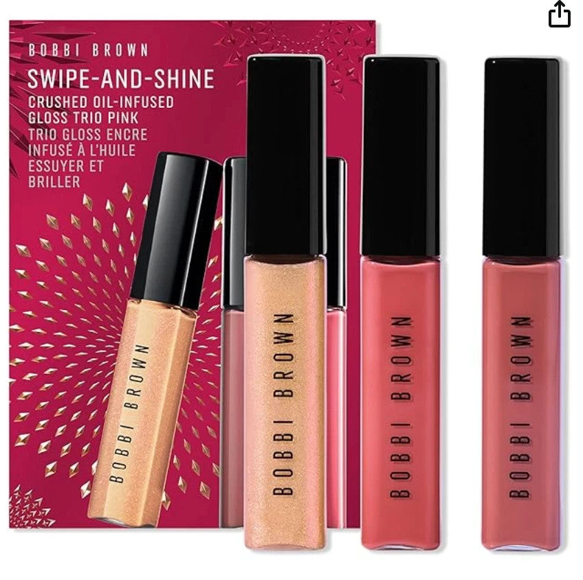 Hydrating Lip Gloss Trio Set - Oil-Infused, Pink, Travel Size