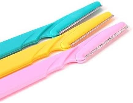3-Pack Facial Hair Trimmers for Eyebrows Cheeks and Face - Portable Multi-Color Set