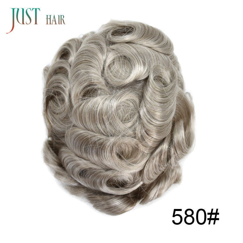 Men's Bleached Lace Front Hair Replacement Toupee - Natural Hairline, Virgin Human Hair