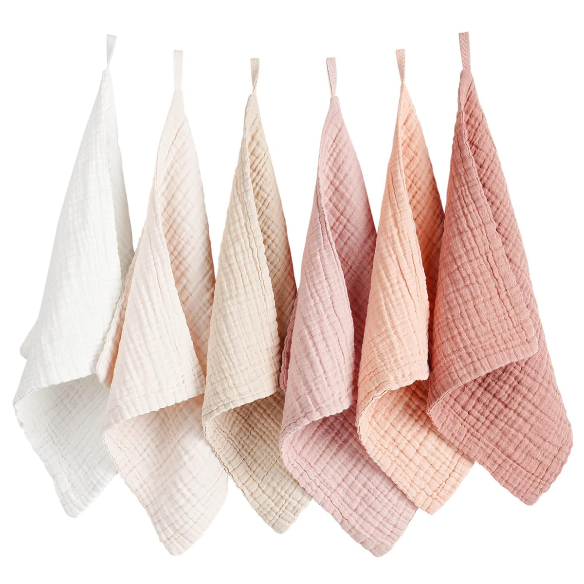 Face Cloths 6 Pack - Soft Cotton Wash Towels for Sensitive Skin, Reusable Makeup Removers