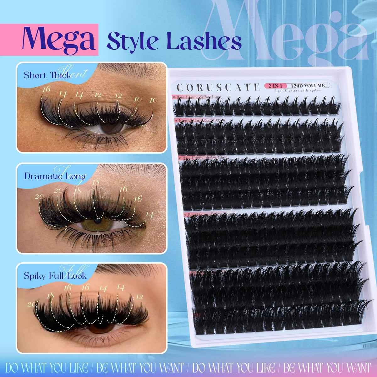 False Eyelash Clusters Spiky Wispy Mink Volume for Dramatic Eye Look