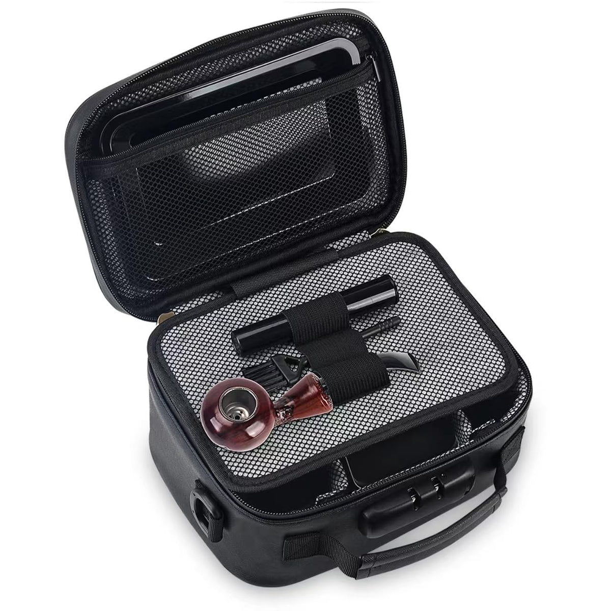 PU Leather Storage Bag with Combination Lock - Multi-Use Travel & Home Organizer