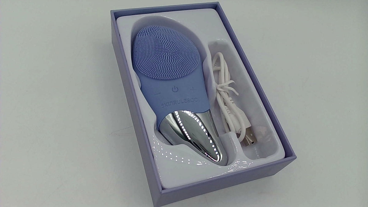 Waterproof Sonic Facial Cleansing Brush - Electric Blue, Rechargeable