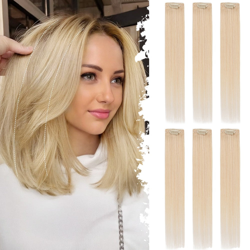 Clip-In Hair Topper Remy Human Hair Short Mini Patches for Volume & Coverage