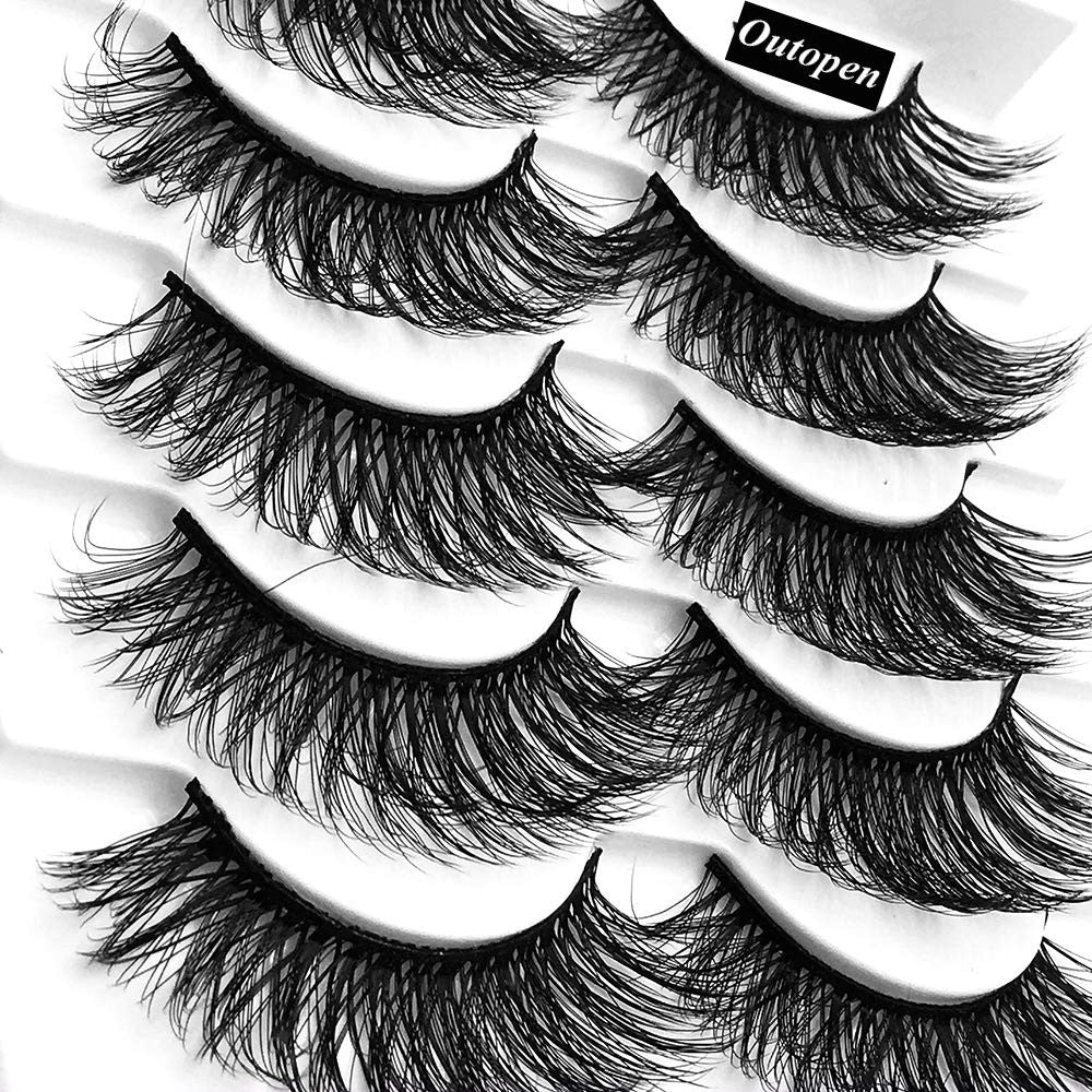 3D Mink False Eyelashes Natural Wispy 10 Pairs - Handcrafted for Glamorous Look