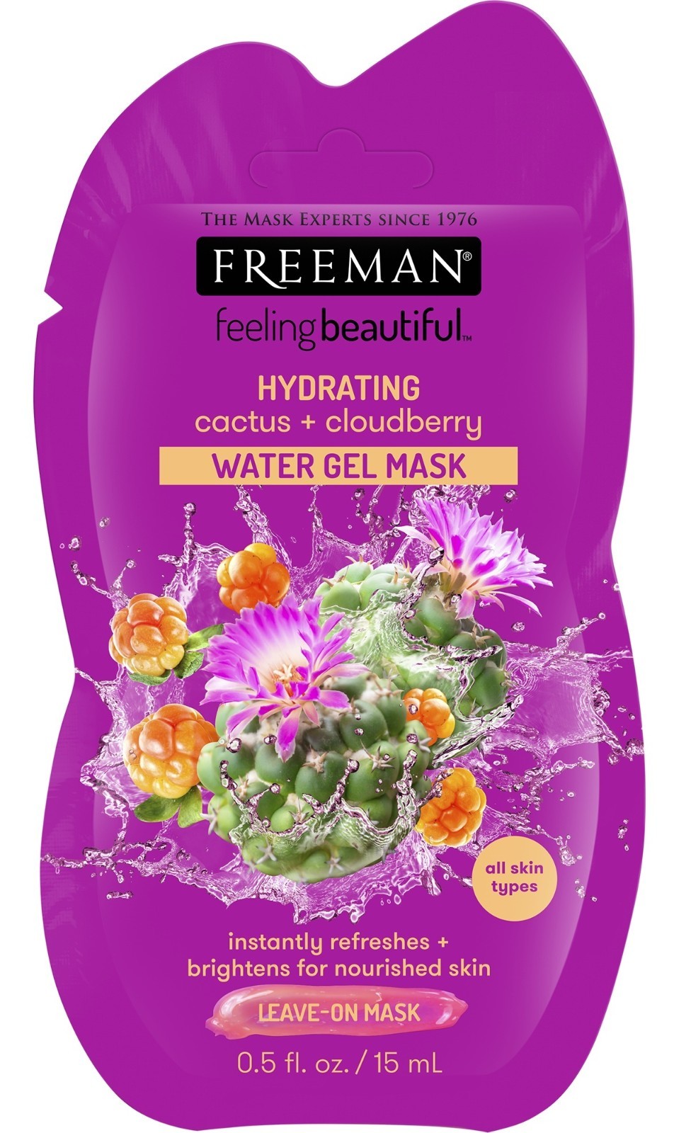 Hydrating Water Gel Mask - Cactus & Cloudberry, 6 Pack