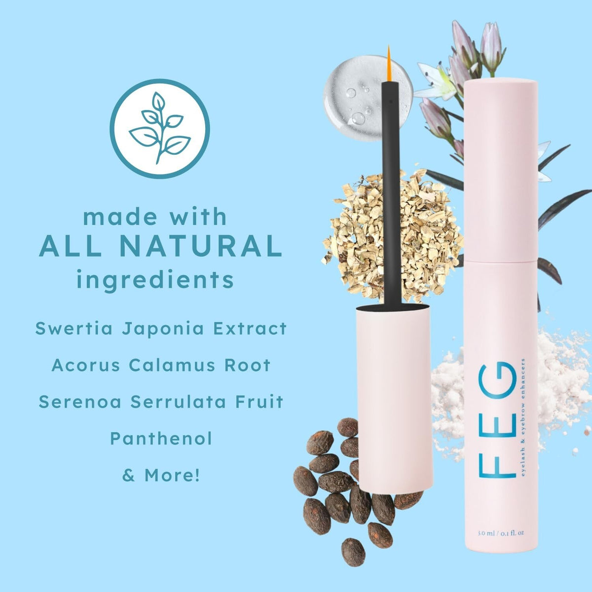 Eyelash Enhancer Serum for Longer, Thicker, Darker Lashes - 2 Pack