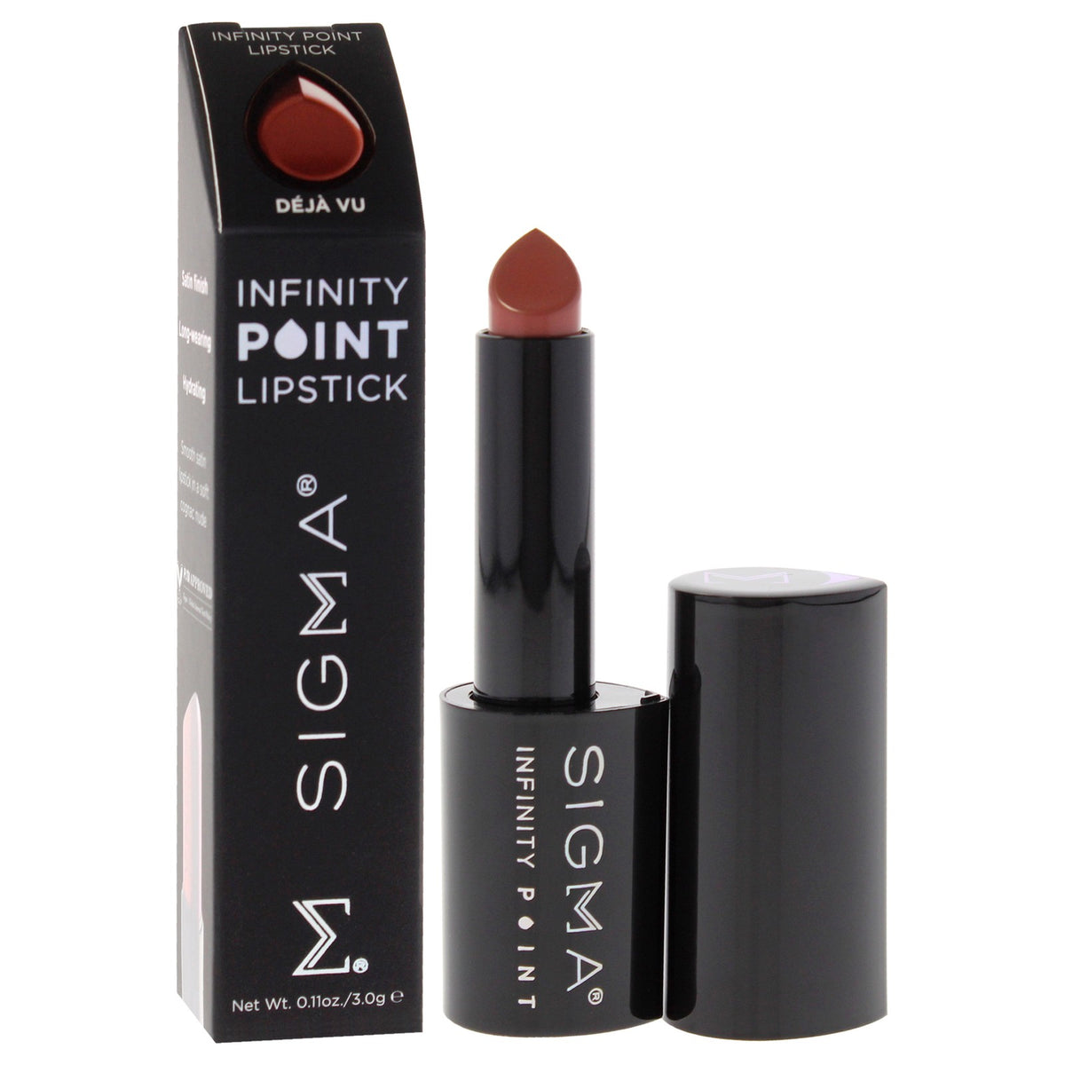 Hydrating Satin Finish Lipstick - Deja Vu by Sigma for Women 0.11 oz