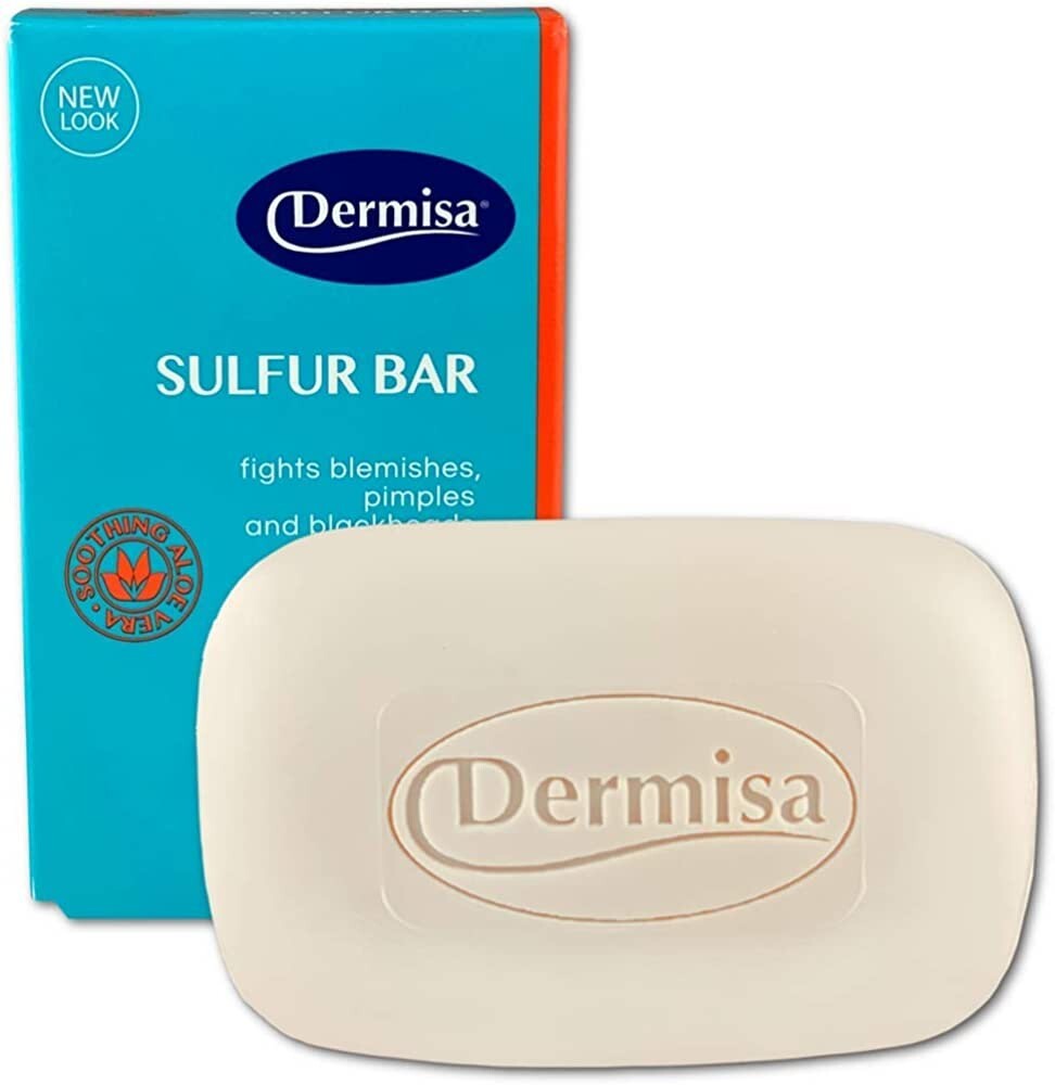Sulfur Bar Soap for Acne & Oily Skin 3 Oz - 2 Pack with Brightening Bar Bonus