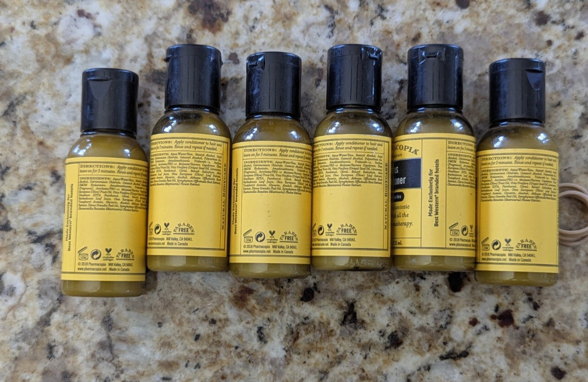 Travel Conditioner Set - 6 Travel Size Bottles with Aloe Vera for Hair Care