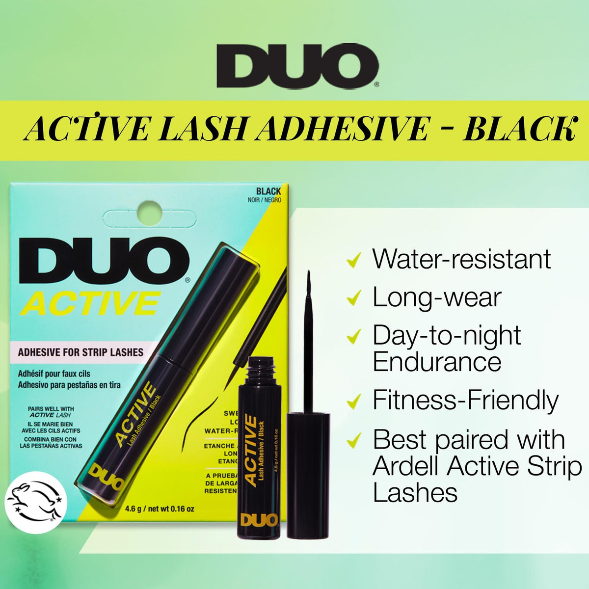 Long-Lasting Black Eyelash Adhesive for Strip Lashes - Active Wear, Waterproof