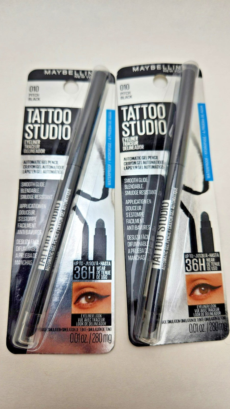 Waterproof Gel Eyeliner Pencil - Long-Lasting Black Makeup, 0.01oz
